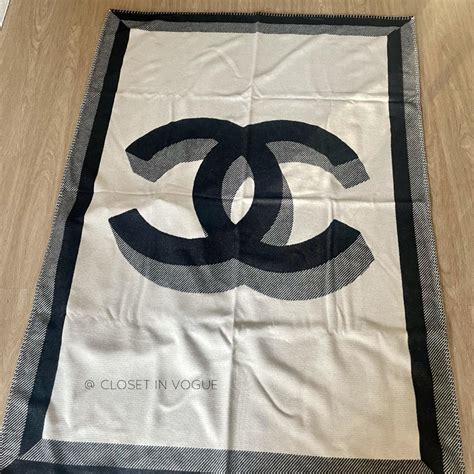 beige chanel blanket|vintage chanel blanket.